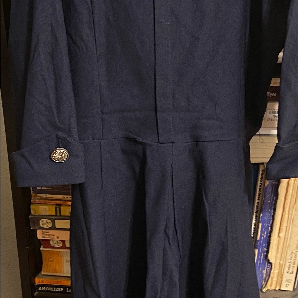 Elegant 1930s Style Navy Blue Dress — NWT — Size Medium - Picture 4 of 4